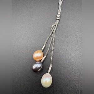 Stamped ITALY, Multi-Color Pearl Necklace set